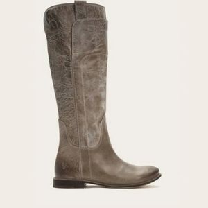 Frye Paige Riding Boots Gray Leather Size 7